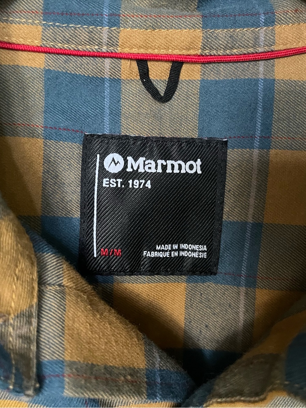 Marmot Plaid Shirt in Mustard and Teal - Picture 2 of 8